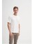 Bisiklet Yaka Slim Fit Likarlı Düz Tişört 4163 Ekru 1