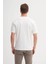 Bisiklet Yaka Slim Fit Likarlı Düz Tişört 4163 Ekru 4