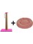 Kedi Tırmalama Tahtası 40 cm ve Kedi Simit Yatağı 50 cm Çap Polar 2' Li Set Pembe-Açık Pembe 1