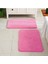 Doğal Kaymaz Taban Yıkanabilir Shaggy Pembe 2'li Set Banyo Halı Paspas 1 Adet 60X100 1 Adet 60X50 1