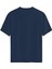 Unisex Bisiklet Yaka %100 Organik Pamuklu Kalın Dokulu California Baskılı Oversize T-Shirt - Lacivert 2
