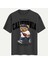 Unisex Bisiklet Yaka %100 Organik Pamuklu Kalın Dokulu California Baskılı Oversize T-Shirt - Füme 1