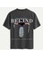 Unisex Bisiklet Yaka %100 Organik Pamuklu Kalın Dokulu Behind Baskılı Oversize T-Shirt - Füme 1