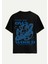 Unisex Bisiklet Yaka %100 Organik Pamuklu Kalın Dokulu Own World Baskılı Oversize T-Shirt - Siyah 1