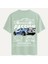 Unisex Bisiklet Yaka %100 Organik Pamuklu Kalın Dokulu Passion Baskılı Oversize T-Shirt - Bej 1