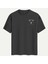 Unisex Bisiklet Yaka %100 Organik Pamuklu Kalın Dokulu Behind Baskılı Oversize T-Shirt - Füme 2