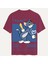 Unisex Bisiklet Yaka %100 Organik Pamuklu Kalın Dokulu Tom Baskılı Oversize T-Shirt - Bordo 1
