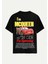 Unisex Bisiklet Yaka %100 Organik Pamuklu Kalın Dokulu Mcqueen Baskılı Oversize T-Shirt - Siyah 1