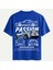 Unisex Bisiklet Yaka %100 Organik Pamuklu Kalın Dokulu Passion Baskılı Oversize T-Shirt - Saks Mavisi 1