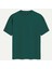 Unisex Bisiklet Yaka %100 Organik Pamuklu Kalın Dokulu Earth Baskılı Oversize T-Shirt - Koyu Yeşil 2