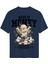 Unisex Bisiklet Yaka %100 Organik Pamuklu Kalın Dokulu Made Of Money Baskılı Oversize T-Shirt - Lacivert 1