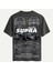 Unisex Bisiklet Yaka %100 Organik Pamuklu Kalın Dokulu Toyota Supra A90 Baskılı Oversize T-Shirt - Füme 1