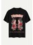 Unisex Bisiklet Yaka %100 Organik Pamuklu Kalın Dokulu Yahweh Baskılı Oversize T-Shirt - Siyah 1