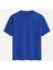 Unisex Bisiklet Yaka %100 Organik Pamuklu Kalın Dokulu Moon Baskılı Oversize T-Shirt - Saks Mavisi 2