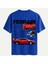Unisex Bisiklet Yaka %100 Organik Pamuklu Kalın Dokulu Ferrari F40 Baskılı Oversize T-Shirt - Saks Mavisi 1