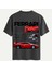 Unisex Bisiklet Yaka %100 Organik Pamuklu Kalın Dokulu Ferrari F40 Baskılı Oversize T-Shirt - Füme 1