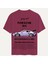 Unisex Bisiklet Yaka %100 Organik Pamuklu Kalın Dokulu Porsche 911 Baskılı Oversize T-Shirt - Bordo 1