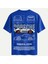 Unisex Bisiklet Yaka %100 Organik Pamuklu Kalın Dokulu Porsche 911 Gt3 Rs Baskılı Oversize T-Shirt - Saks Mavisi 1