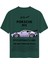 Unisex Bisiklet Yaka %100 Organik Pamuklu Kalın Dokulu Porsche 911 Baskılı Oversize T-Shirt - Koyu Yeşil 1