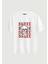 Unisex Bisiklet Yaka %100 Organik Pamuklu Kalın Dokulu Skull Baskılı Oversize T-Shirt - Beyaz 1