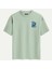 Unisex Bisiklet Yaka %100 Organik Pamuklu Kalın Dokulu Own World Baskılı Oversize T-Shirt - Bej 2