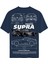 Unisex Bisiklet Yaka %100 Organik Pamuklu Kalın Dokulu Toyota Supra A90 Baskılı Oversize T-Shirt - Lacivert 1