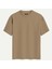 Unisex Bisiklet Yaka %100 Organik Pamuklu Kalın Dokulu Toyota Supra Mk4 Baskılı Oversize T-Shirt - Açık Kahverengi 2