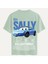 Unisex Bisiklet Yaka %100 Organik Pamuklu Kalın Dokulu Sally Baskılı Oversize T-Shirt - Bej 1
