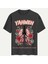 Unisex Bisiklet Yaka %100 Organik Pamuklu Kalın Dokulu Yahweh Baskılı Oversize T-Shirt - Füme 1