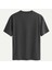 Unisex Bisiklet Yaka %100 Organik Pamuklu Kalın Dokulu Yahweh Baskılı Oversize T-Shirt - Füme 2