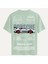 Unisex Bisiklet Yaka %100 Organik Pamuklu Kalın Dokulu Porsche 911 Gt3 Rs Baskılı Oversize T-Shirt - Bej 1