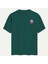 Unisex Bisiklet Yaka %100 Organik Pamuklu Kalın Dokulu Tokyo Baskılı Oversize T-Shirt - Koyu Yeşil 2