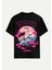 Unisex Bisiklet Yaka %100 Organik Pamuklu Kalın Dokulu Tokyo Baskılı Oversize T-Shirt - Siyah 1