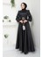 Kadın Giyim Abiye Moda Kemeri Taşlı Uzun Tesettür Saten Abiye Elbise 2753 2