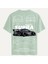Unisex Bisiklet Yaka %100 Organik Pamuklu Kalın Dokulu Toyota Supra A90 Baskılı Oversize T-Shirt - Bej 1