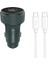 SC30T 3.1A 30W Pd Q.c. 3.0 1mt Type-C - Type-C Kablolu Dijital Ekranlı 1xtype-C + 1xusb-A Port Çıkışlı Hızlı Araç Şarj Cihazı - Kablolu Oto Çakmaklık Şarj Aleti 1