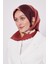 Bordo Çizim Çiçek Desen Twill Ipek Eşarp 3