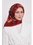 Bordo Lotus Çiçek Desen Twill Ipek Eşarp 4