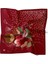 Bordo Lotus Çiçek Desen Twill Ipek Eşarp 5