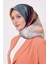 Füme Kesik Çiçek Desen Twill Ipek Eşarp 1