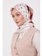 Bej Lotus Çiçek Desen Twill Ipek Eşarp 3