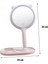 ® Kedi Kulaklı Telefon Standlı Yuvarlak Dokunmatik Led Ayarlı Masa Üstü Makyaj Aynası 3