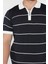 Erkek Polo Yaka Yarım Fermuarlı Çizgi Desenli Triko Tişört P-00016752 4
