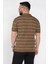 Erkek Polo Yaka Yarım Fermuarlı Çizgi Desenli Triko Tişört P-00016876 3