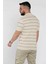 Erkek Polo Yaka Yarım Fermuarlı Çizgi Desenli Triko Tişört P-00016876 3