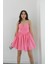 Pembe Kalp Yaka Mini Elbise 1