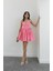 Pembe Kalp Yaka Mini Elbise 2