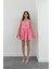 Pembe Kalp Yaka Mini Elbise 4