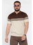 Erkek Polo Yaka Çizgi Desenli Çift Renkli Triko Tişört P-00016790 1