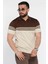 Erkek Polo Yaka Çizgi Desenli Çift Renkli Triko Tişört P-00016790 2